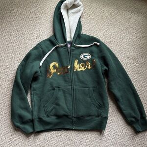 Green Bay Packers Women’s Sherpa-Lined Hoodie Jacket
